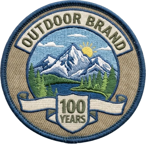 Embroidered patch standing in for the client: A 100-year-old outdoor brand